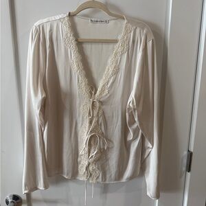 Abercrombie & Fitch Ivory Lace Detail Top